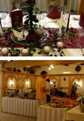 Großer Saal mit Tischen